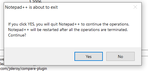 Notepad++ is about to exit